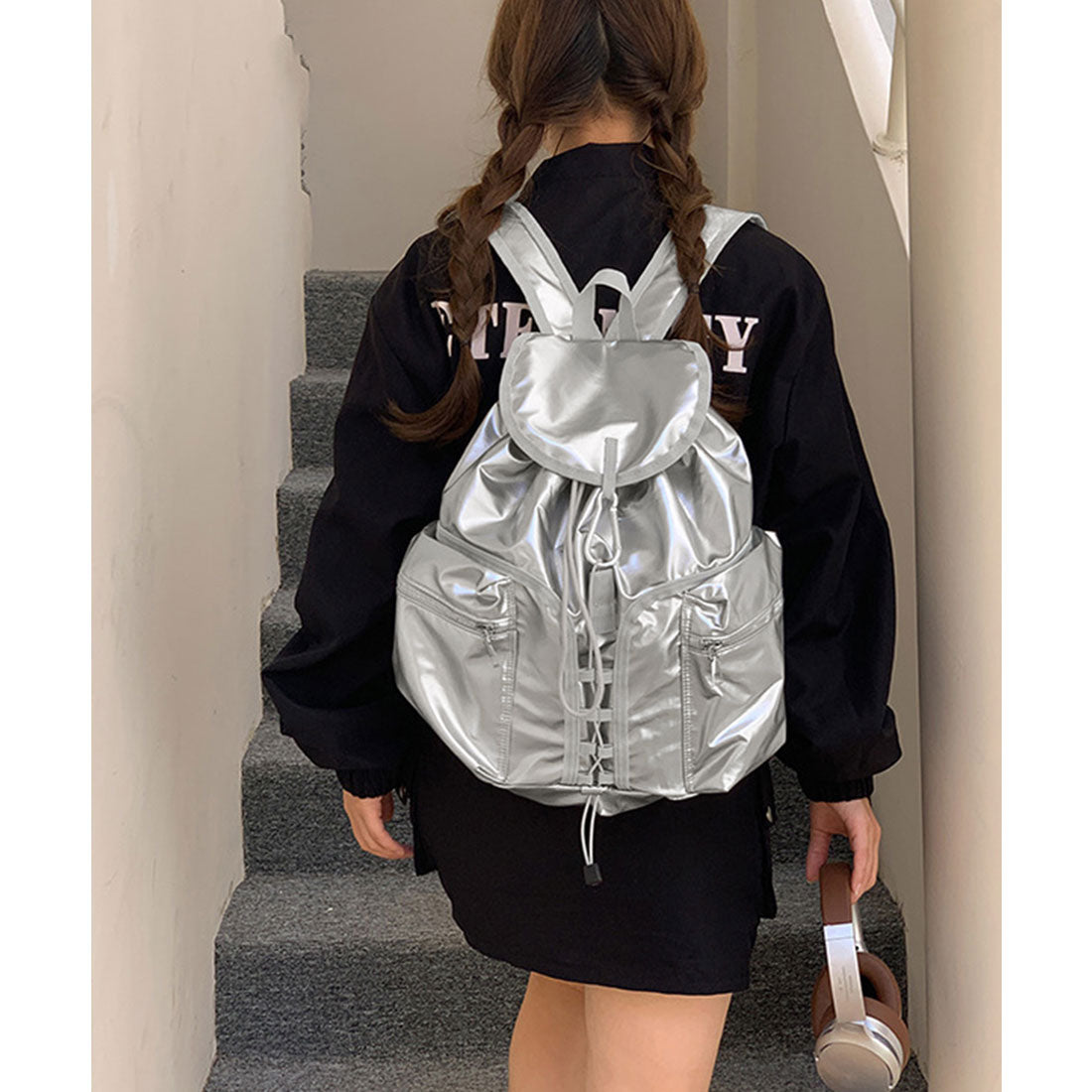 ミニミニストア miniministore 巾着リュック メタリック ドロストバッグ