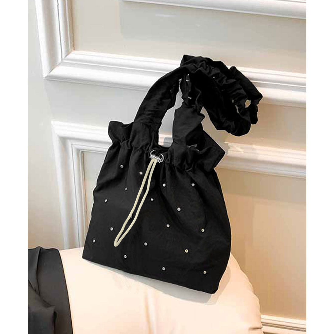 ミニミニストア miniministore ギャザートートバッグ 巾着型トート大容量 (グレー) グレー