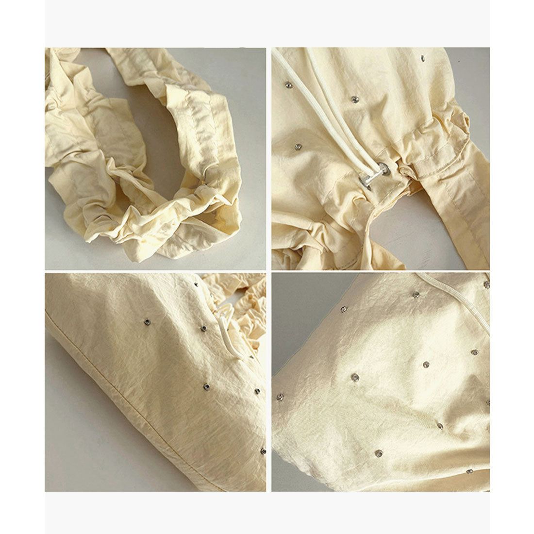 ミニミニストア miniministore ギャザートートバッグ 巾着型トート大容量 (グレー) グレー