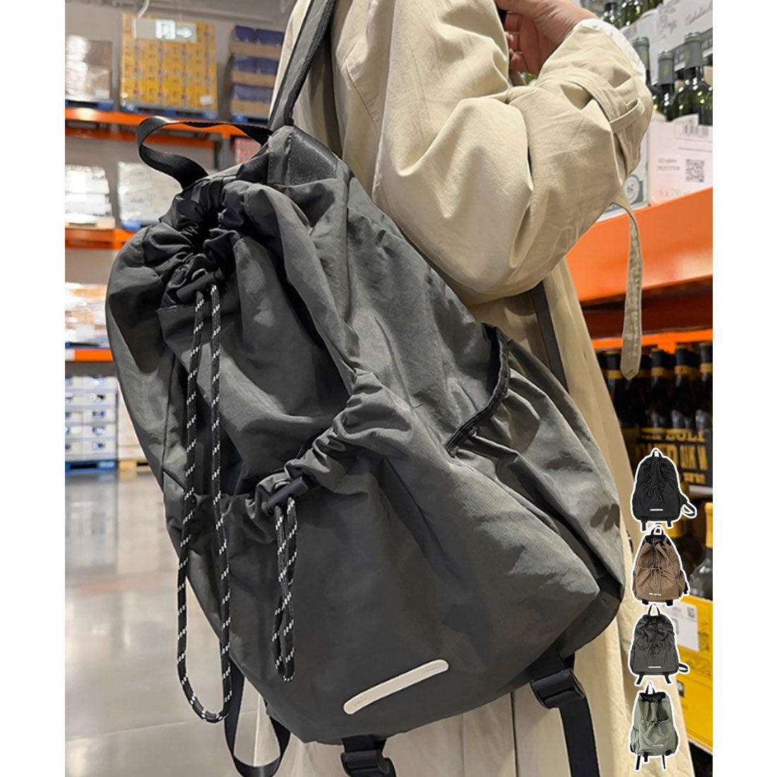 ミニミニストア miniministore リュックサック ドローストリング 大容量 (キャメル) キャメル