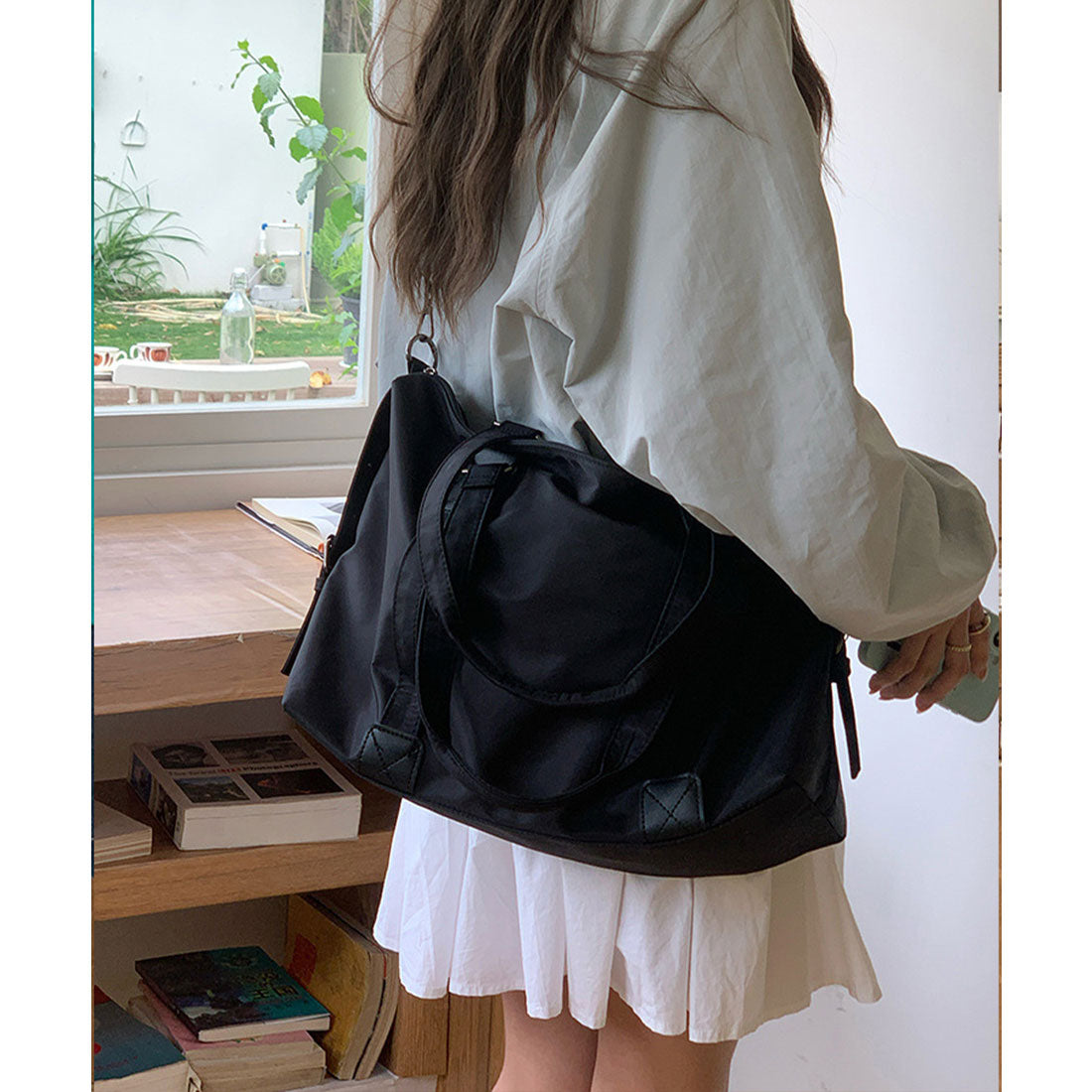 ミニミニストア miniministore 大容量トートバッグA4通勤通学斜め掛け鞄 (アイボリー) アイボリー