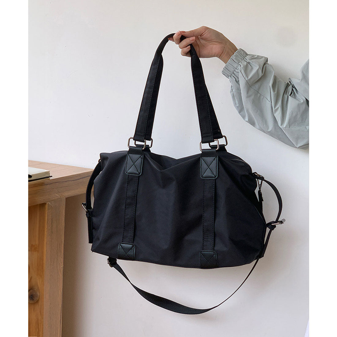 ミニミニストア miniministore 大容量トートバッグA4通勤通学斜め掛け鞄 (アイボリー) アイボリー