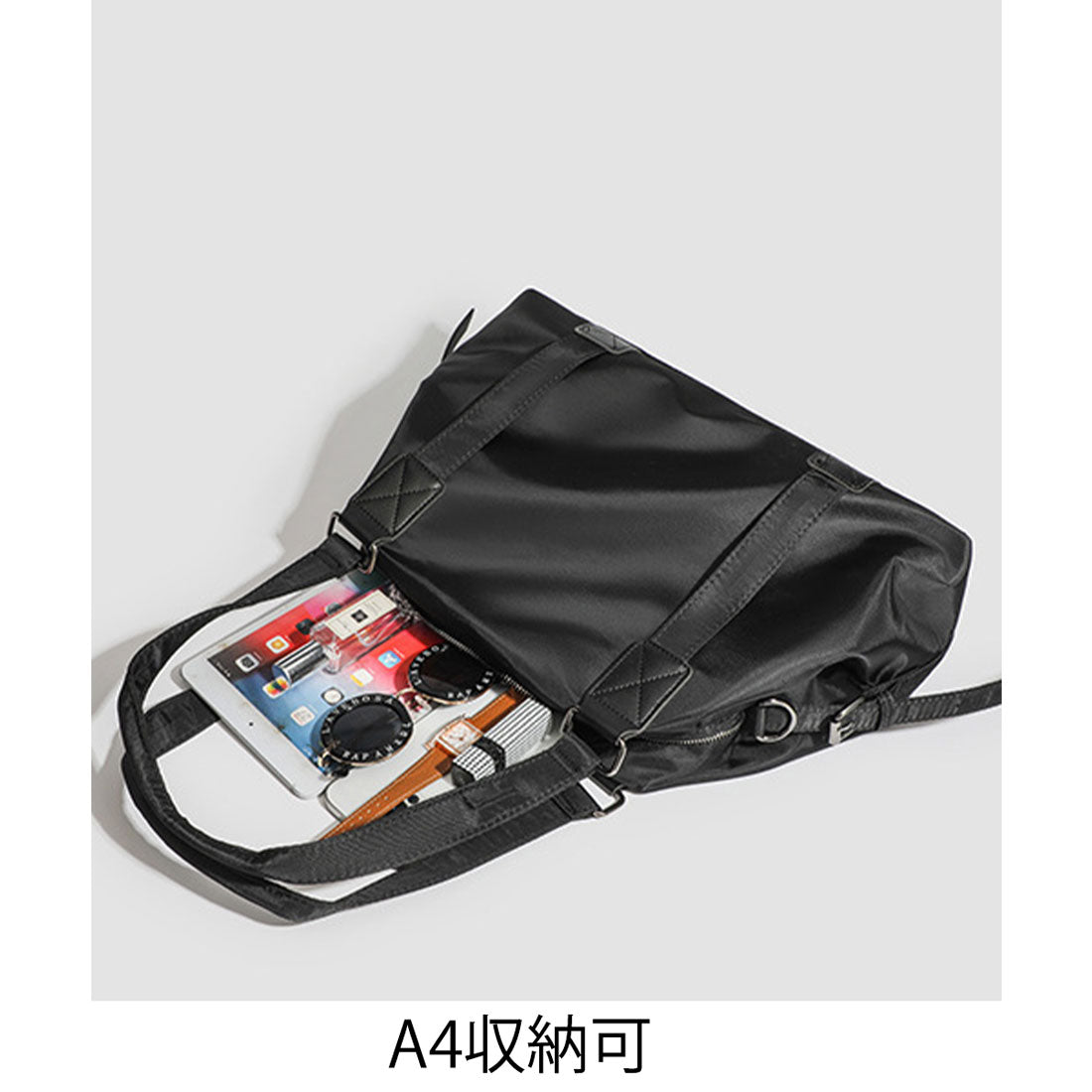 ミニミニストア miniministore 大容量トートバッグA4通勤通学斜め掛け鞄 (アイボリー) アイボリー