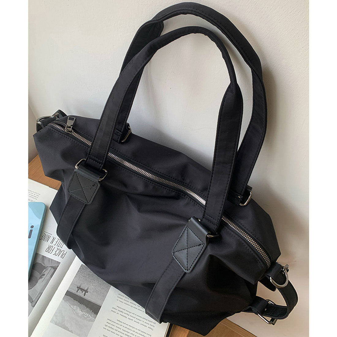 ミニミニストア miniministore 大容量トートバッグA4通勤通学斜め掛け鞄 (アイボリー) アイボリー