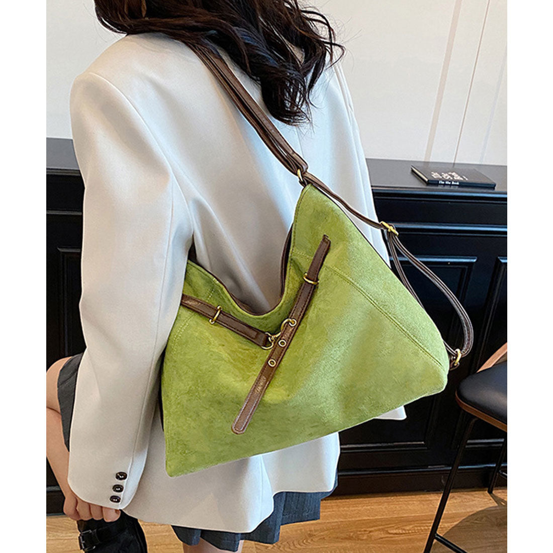 ミニミニストア miniministore トートバッグ スエード調ショルダーバッグ (ベージュ) ベージュ