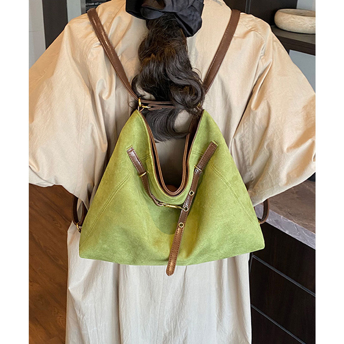 ミニミニストア miniministore トートバッグ スエード調ショルダーバッグ (ベージュ) ベージュ