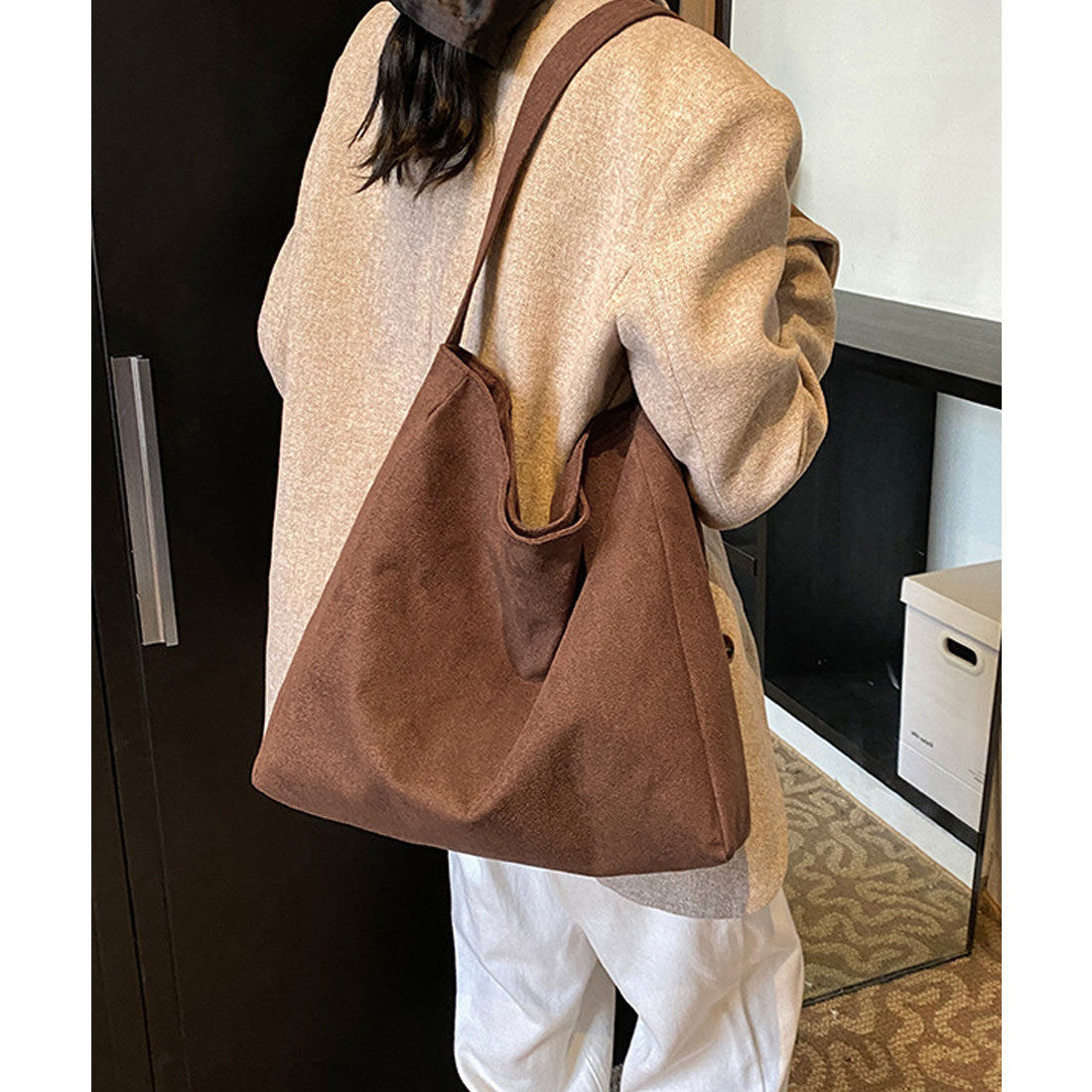 ミニミニストア miniministore ワンショルダー バッグ A4 大容量軽量 (ブラウン) ブラウン