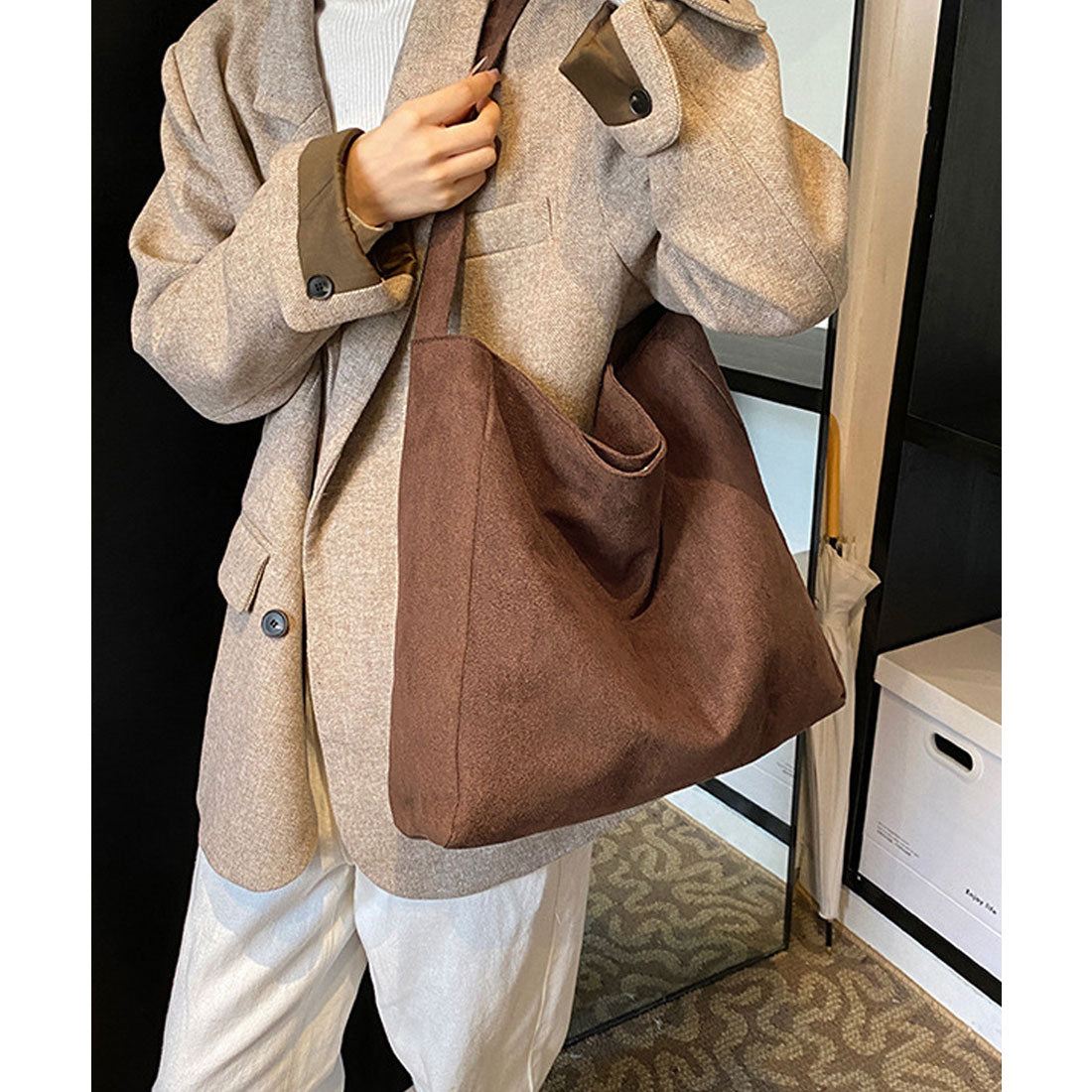 ミニミニストア miniministore ワンショルダー バッグ A4 大容量軽量 (ブラウン) ブラウン