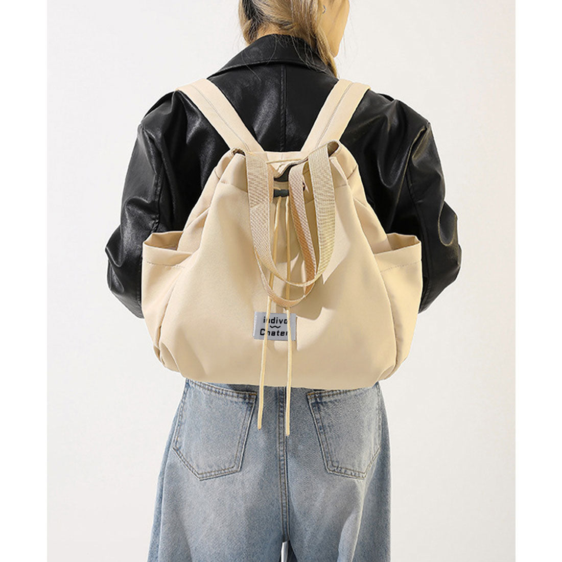 ミニミニストア miniministore ナイロンリュック 巾着トートバッグ韓国風 (サックスブルー) サックスブルー