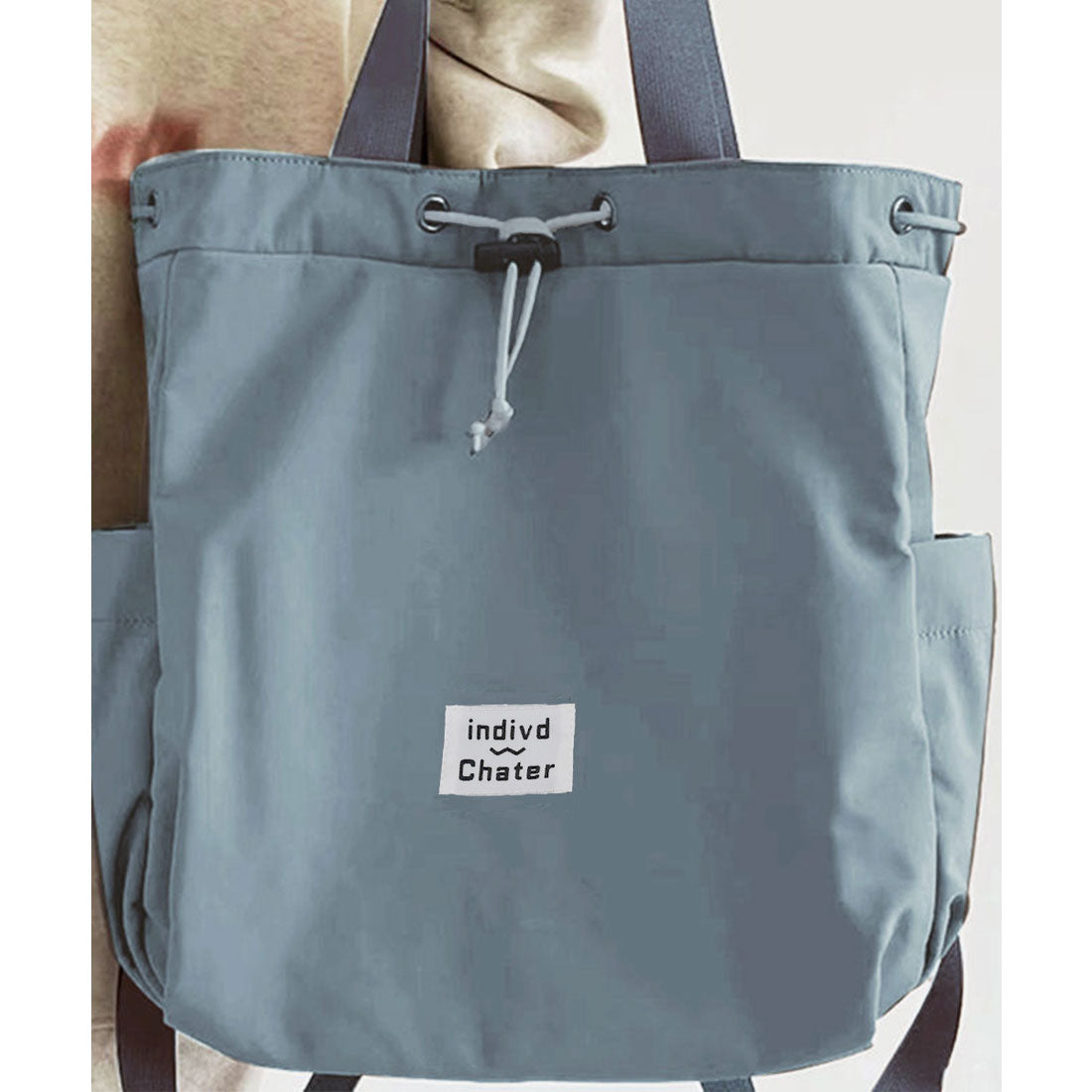 ミニミニストア miniministore ナイロンリュック 巾着トートバッグ韓国風 (サックスブルー) サックスブルー