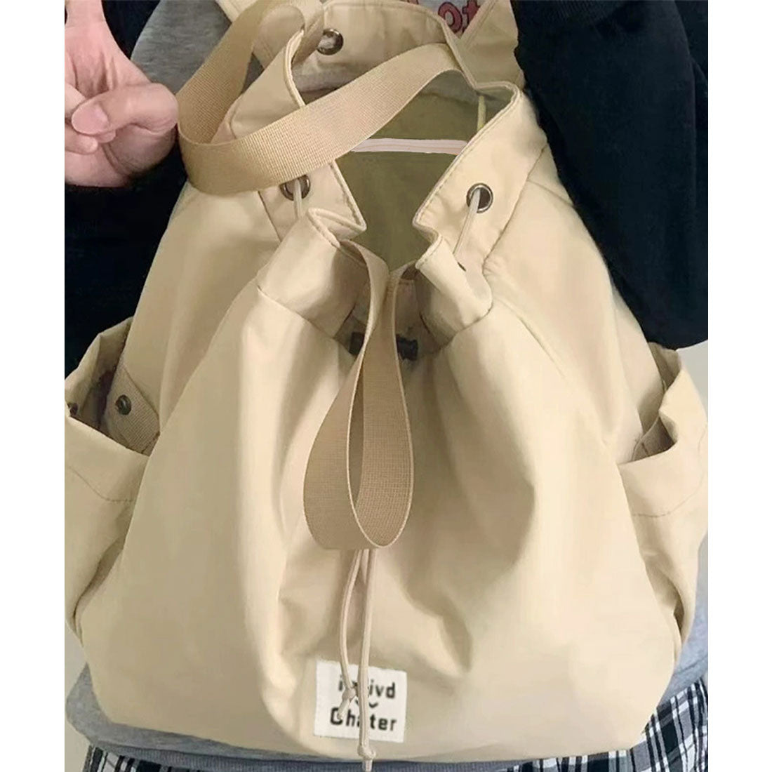 ミニミニストア miniministore ナイロンリュック 巾着トートバッグ韓国風 (サックスブルー) サックスブルー