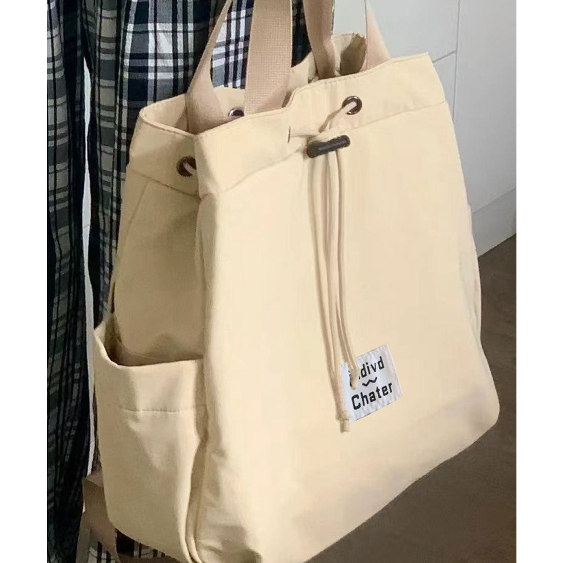 ミニミニストア miniministore ナイロンリュック 巾着トートバッグ韓国風 (サックスブルー) サックスブルー