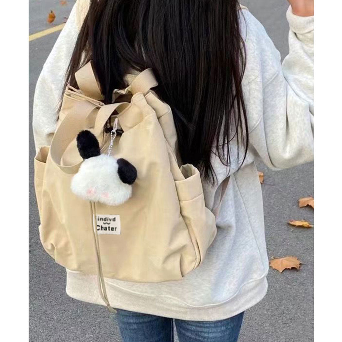 ミニミニストア miniministore ナイロンリュック 巾着トートバッグ韓国風 (サックスブルー) サックスブルー