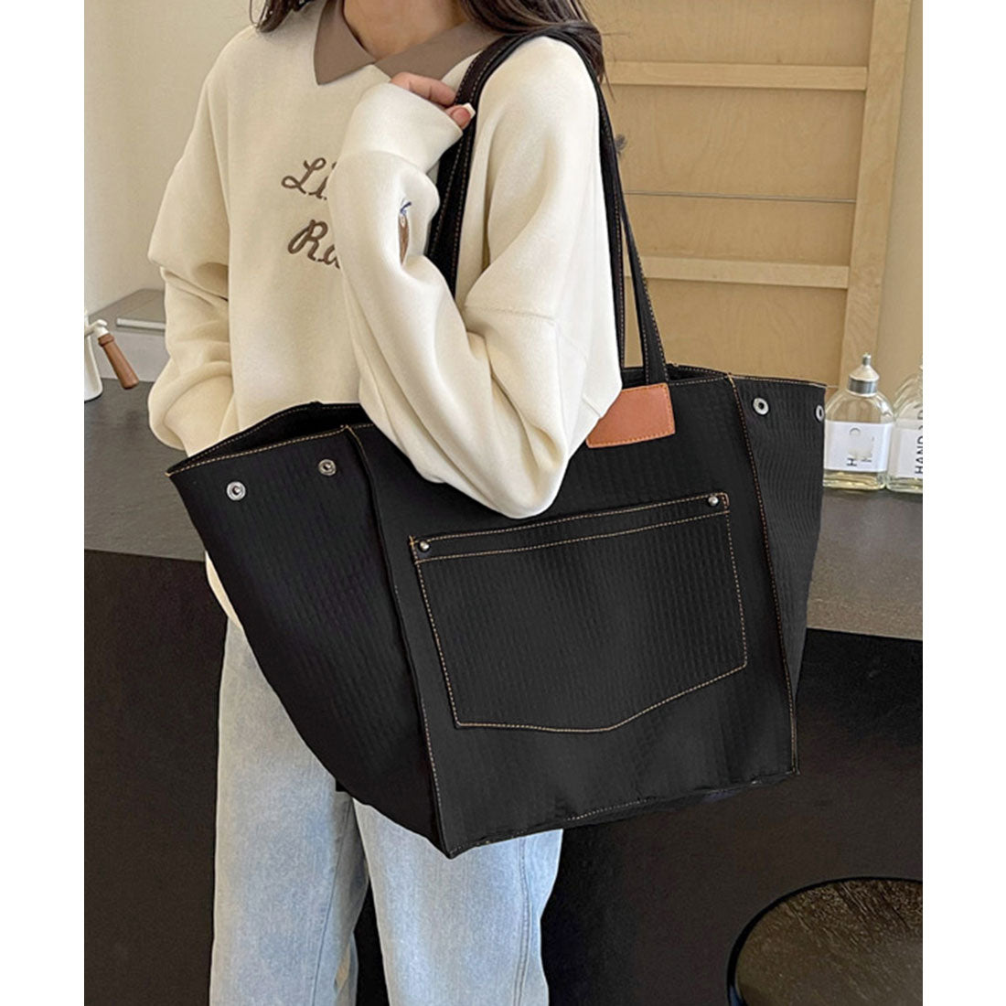ミニミニストア miniministore トートバッグ 軽量 2wayバッグ A4 (ブラック) ブラック