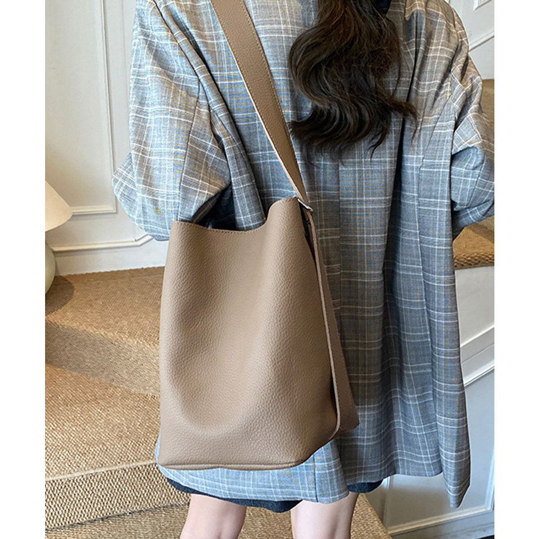 ミニミニストア miniministore 大容量トートバッグ ミニポーチ付き 上品 (キャメル) キャメル