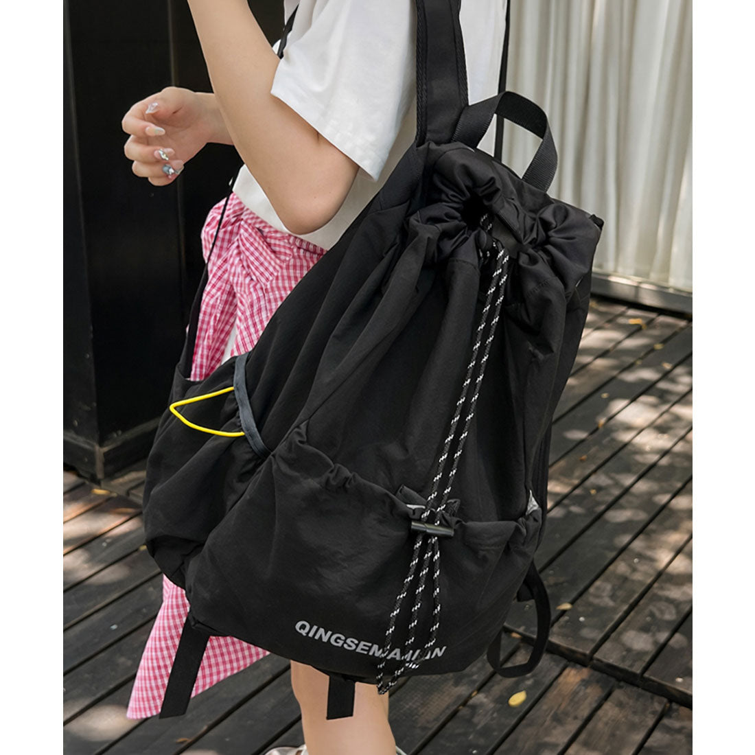 ミニミニストア miniministore パラコード巾着リュック大容量バックパック (ブラック) ブラック