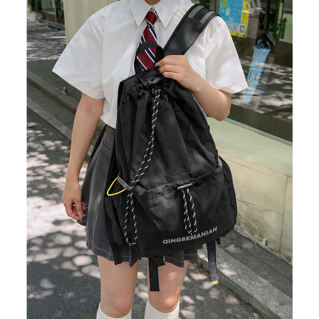 ミニミニストア miniministore パラコード巾着リュック大容量バックパック (ブラック) ブラック