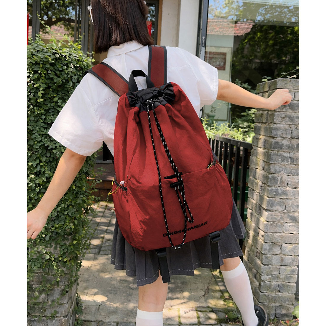 ミニミニストア miniministore パラコード巾着リュック大容量バックパック (ブラック) ブラック