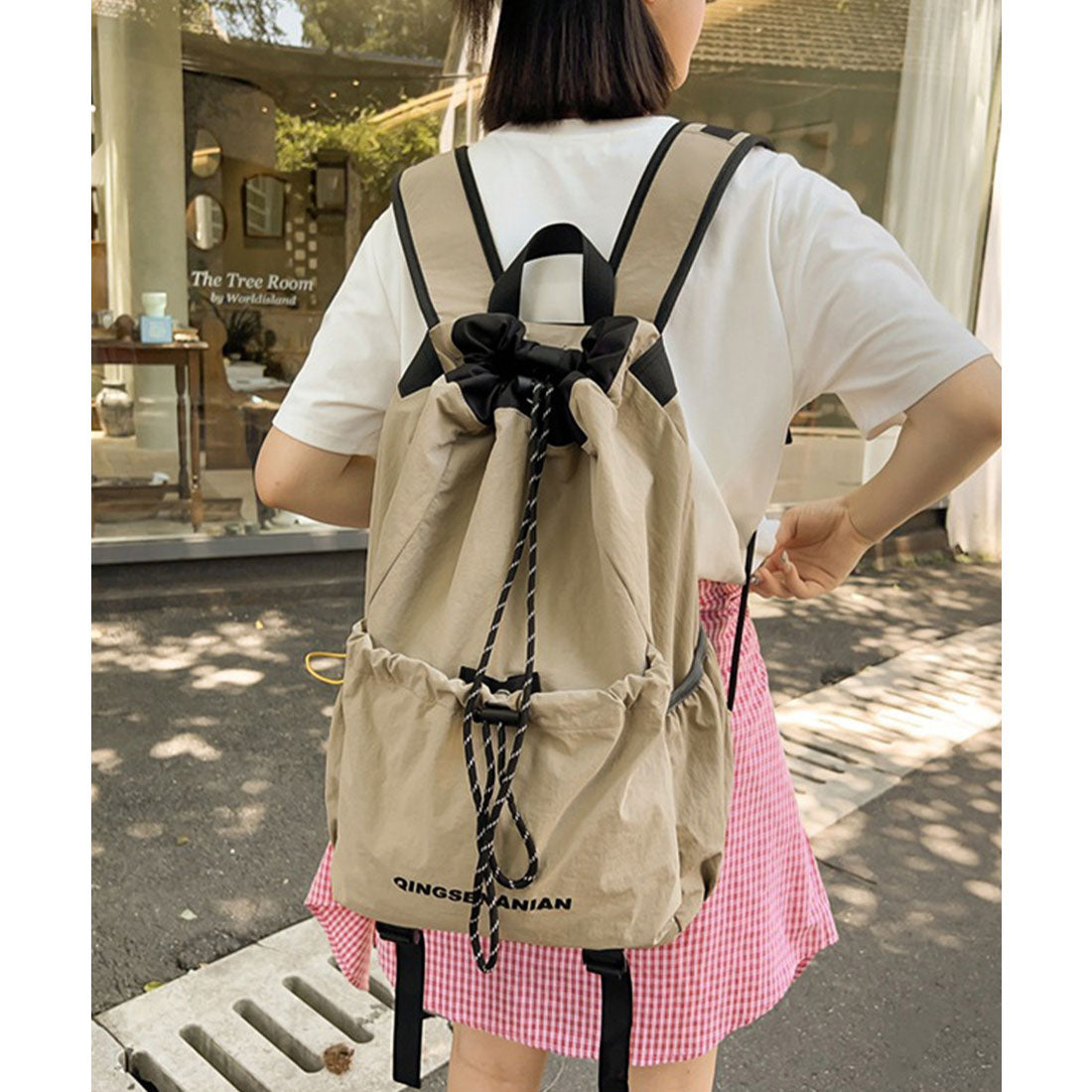 ミニミニストア miniministore パラコード巾着リュック大容量バックパック (ベージュ) ベージュ