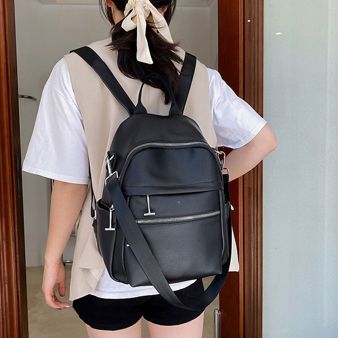 リュックサック 大容量 レディース 韓国,ブラック