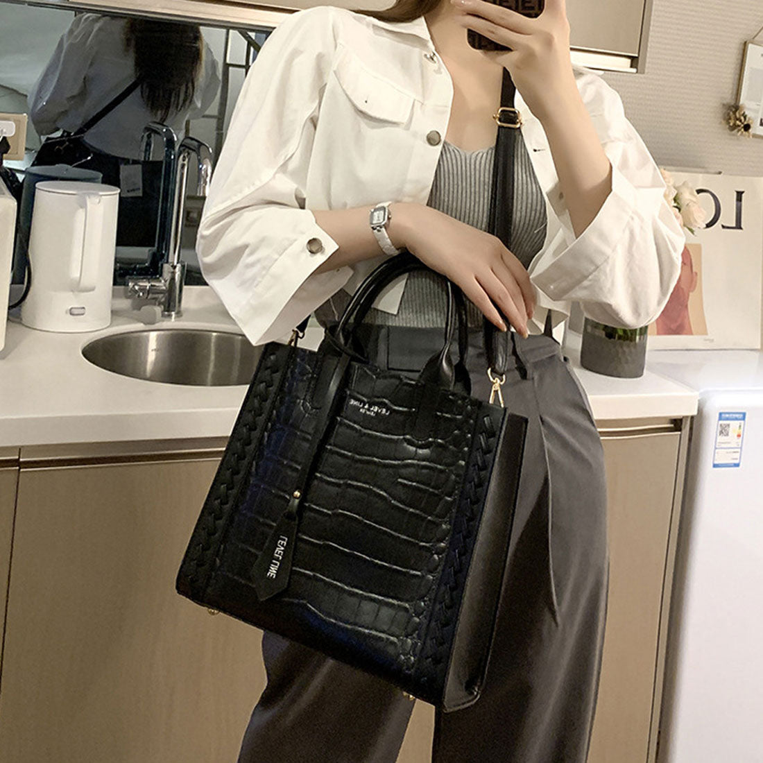 2wayスクエアバッグ,ブラック