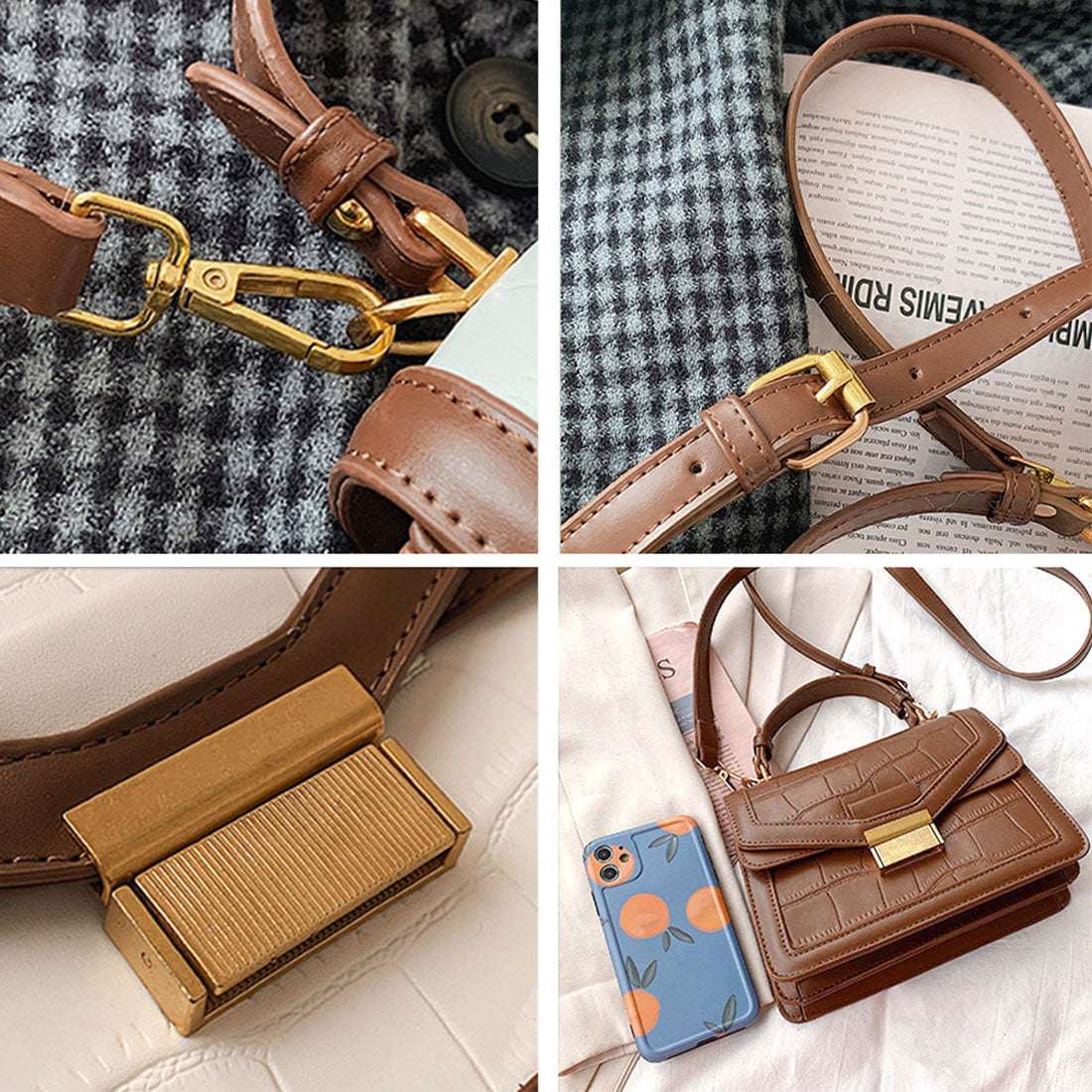 クロコ型押し ショルダーバッグ 韓国風