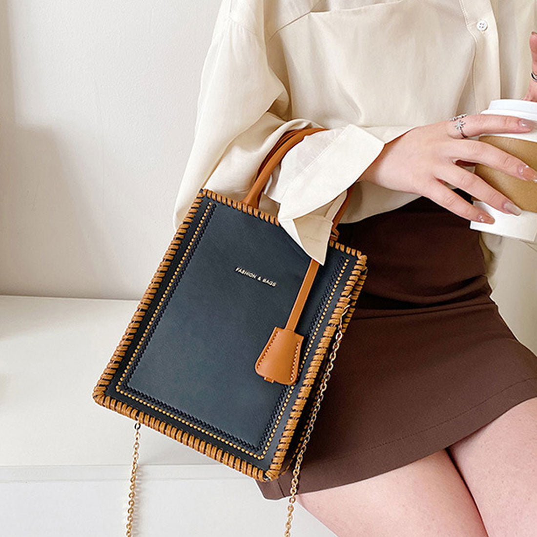 ショルダーバッグ チェーン PUレザー