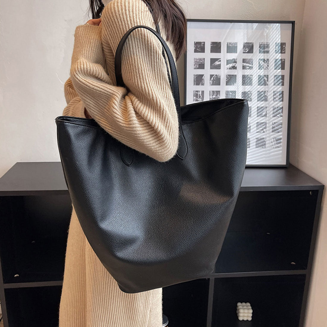 PU皮革手提袋大容量復古