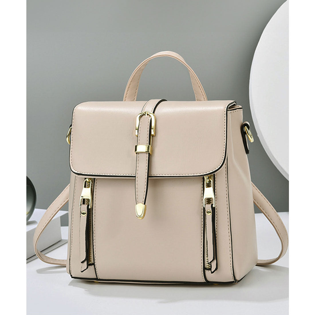 ミニミニストア miniministore リュックサック PUレザー 3way,ベージュ