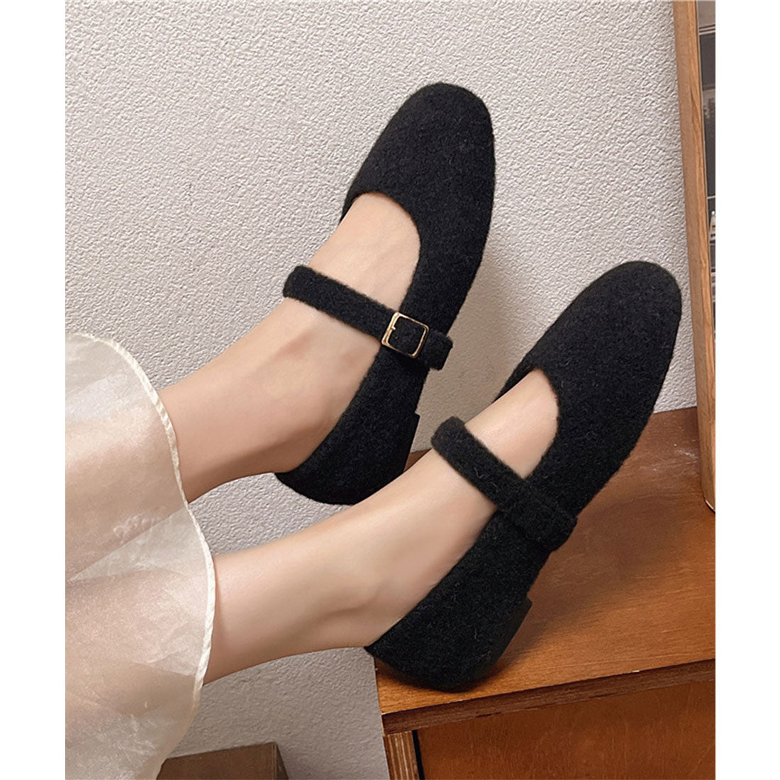 ミニミニストア miniministore メリージェーンシューズ もこもこパンプス (ブラウン) ブラウン