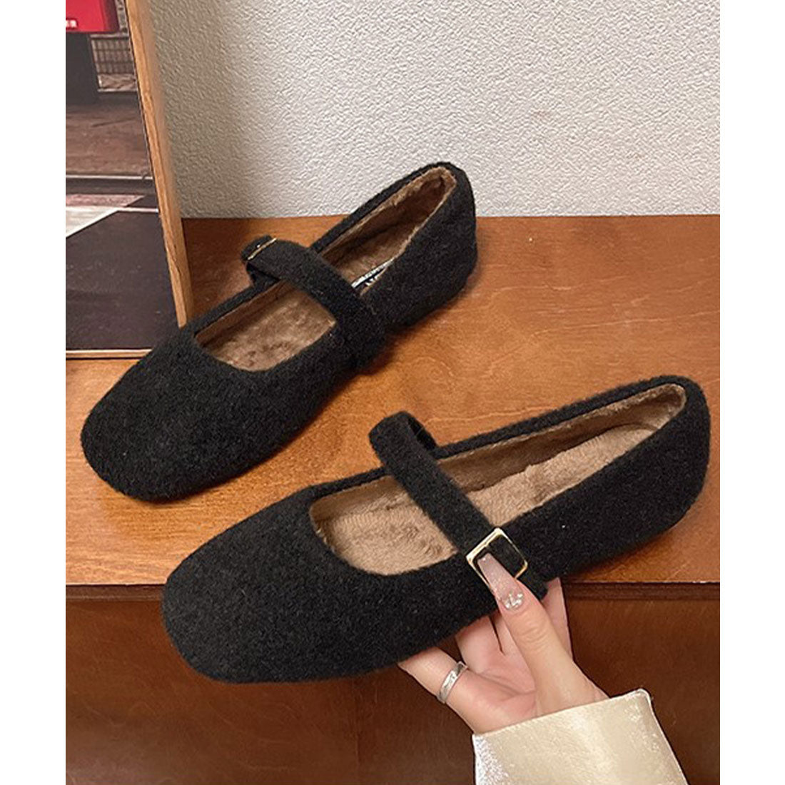 ミニミニストア miniministore メリージェーンシューズ もこもこパンプス (ブラウン) ブラウン