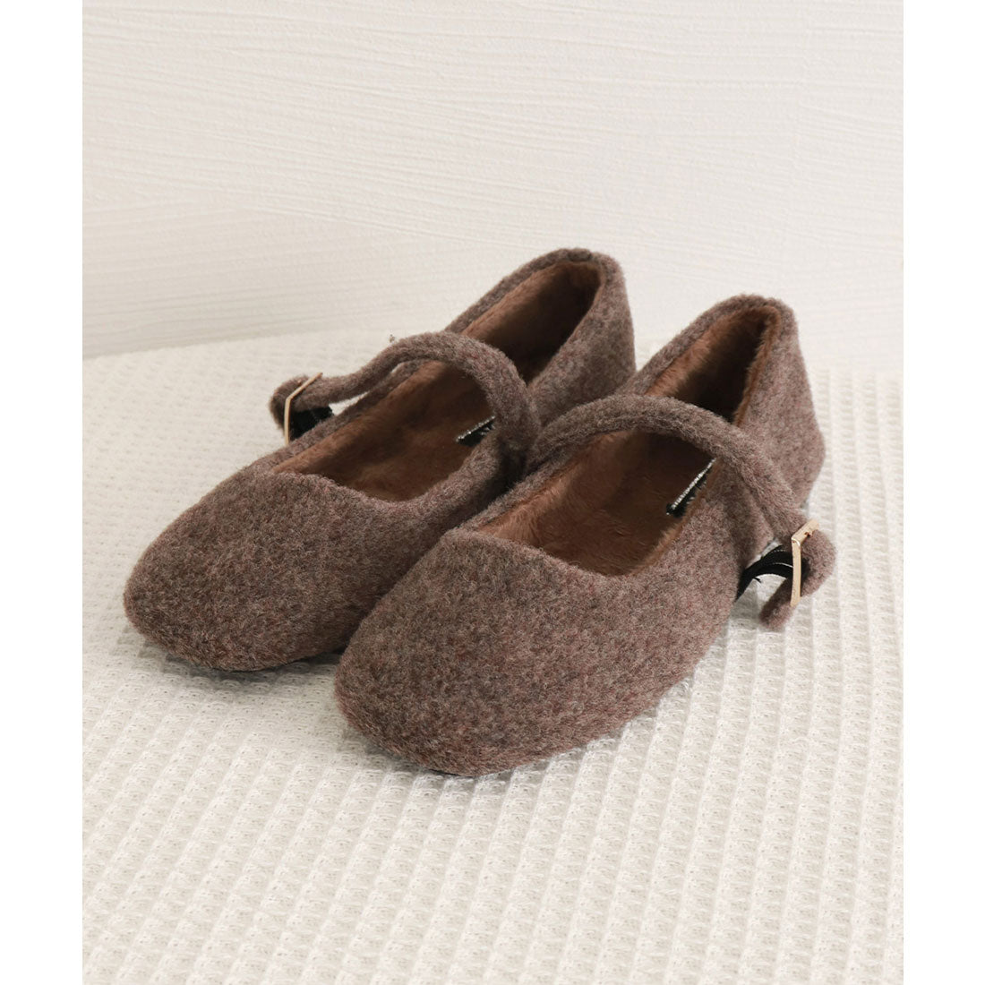ミニミニストア miniministore メリージェーンシューズ もこもこパンプス (ブラウン) ブラウン