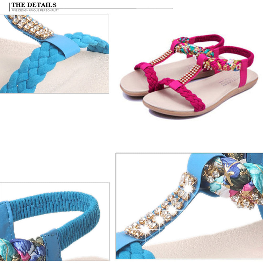 アンクルストラップ サンダル ぺたんこ ホットピンク