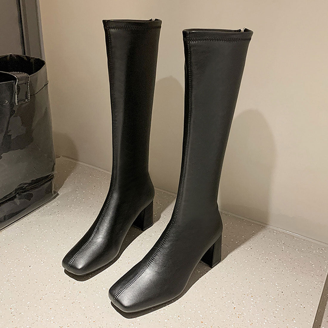 ロングブーツ ブーツ 合皮 韓国