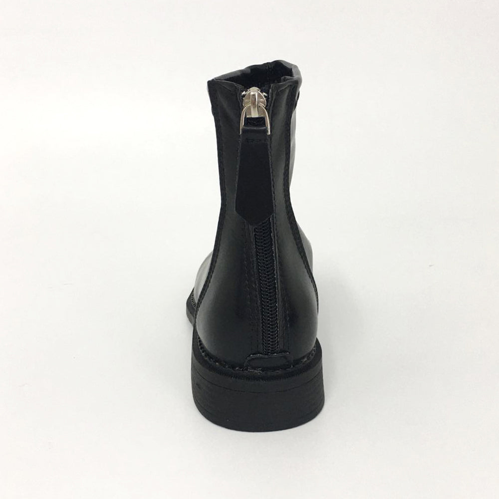 ショートブーツ フルジップブーツ 美脚 ブラック