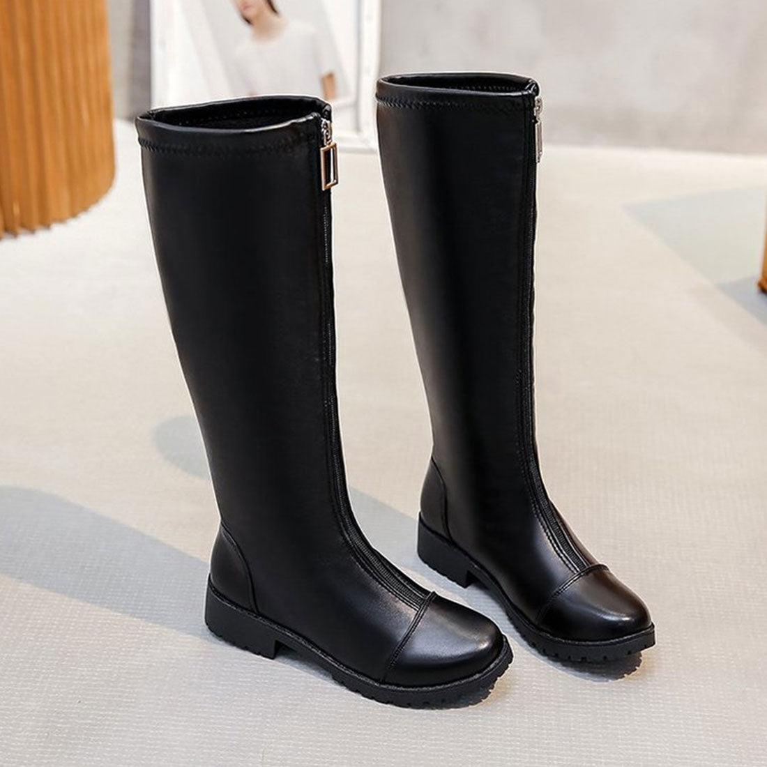 裏起毛 ジョッキーブーツ レディース 冬