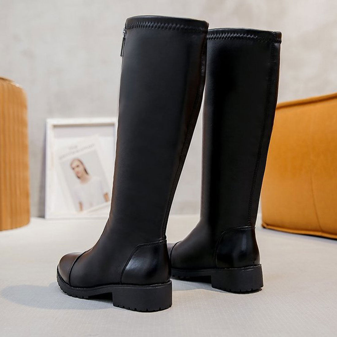 裏起毛 ジョッキーブーツ レディース 冬