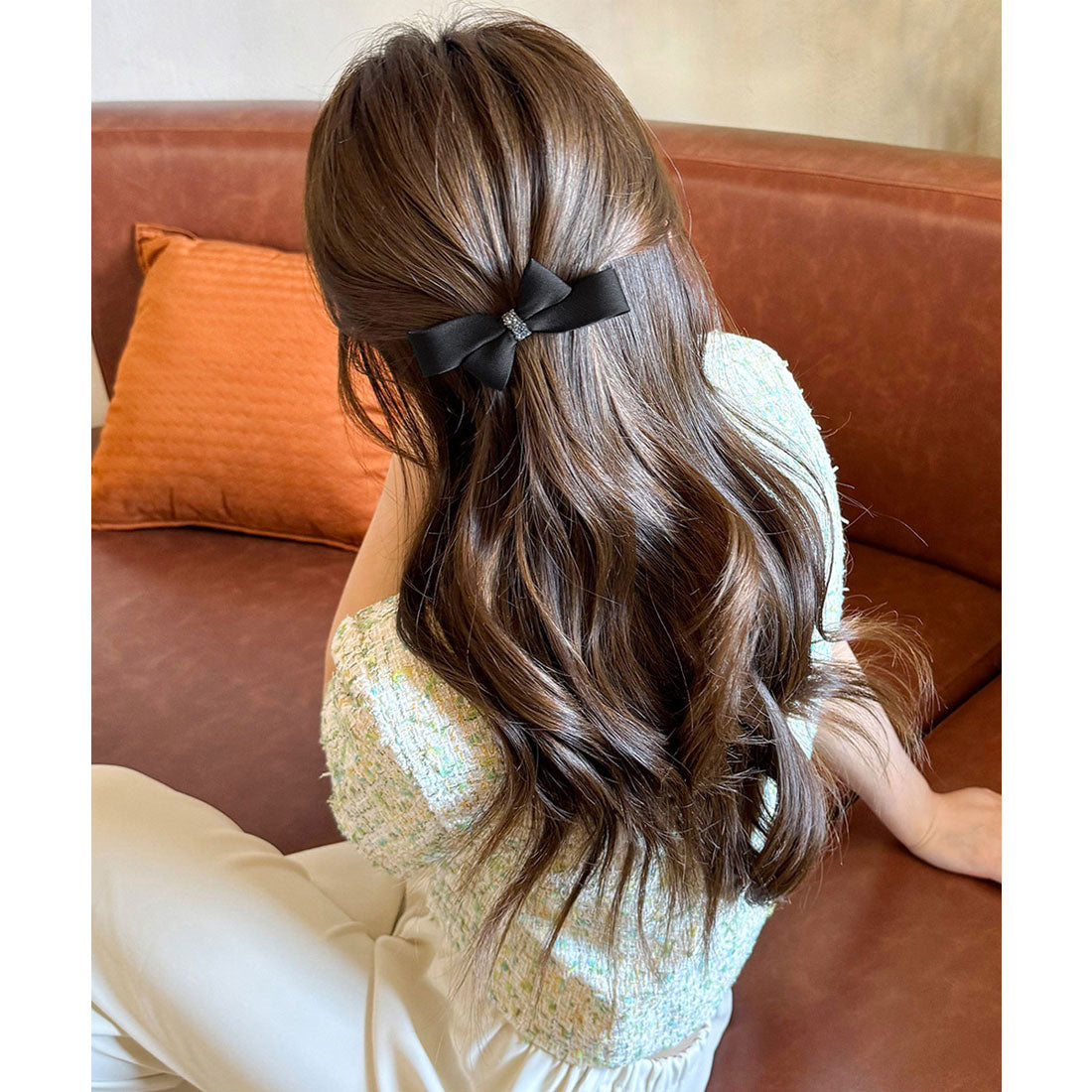 ミニミニストア miniministore ヘアクリップ リボンヘアピン 韓国風 (ブラック) ブラック
