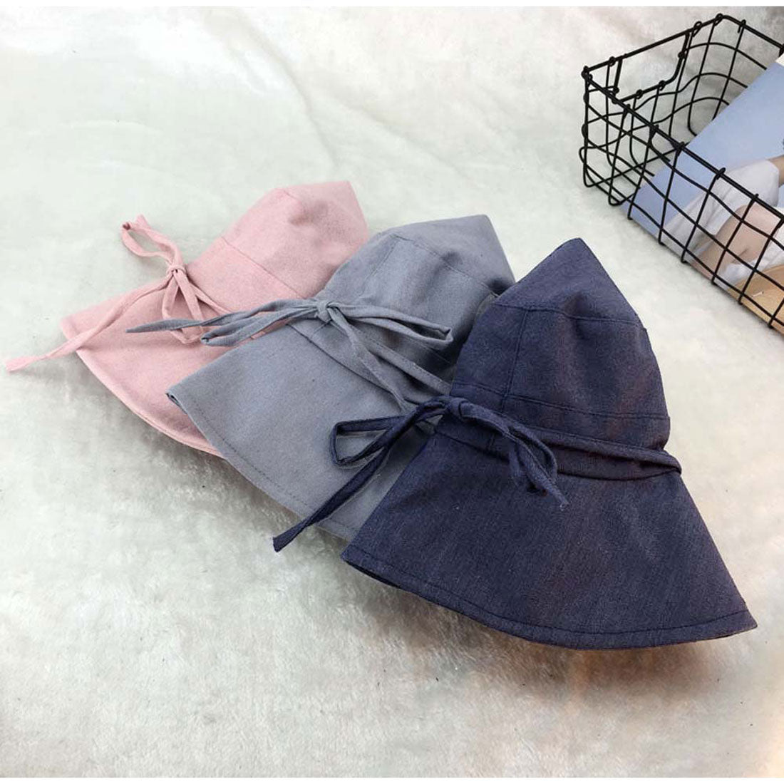 リボン付きバケットハット折りたたみ春夏