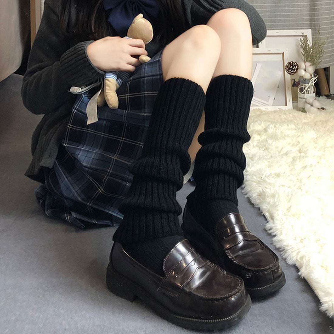 レッグウォーマー 靴下 レディース ブラック