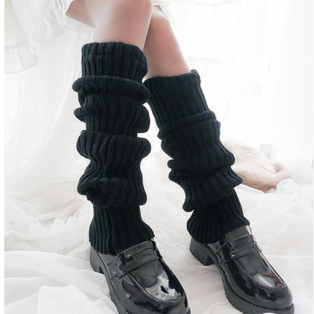 レッグウォーマー 靴下 レディース ブラック