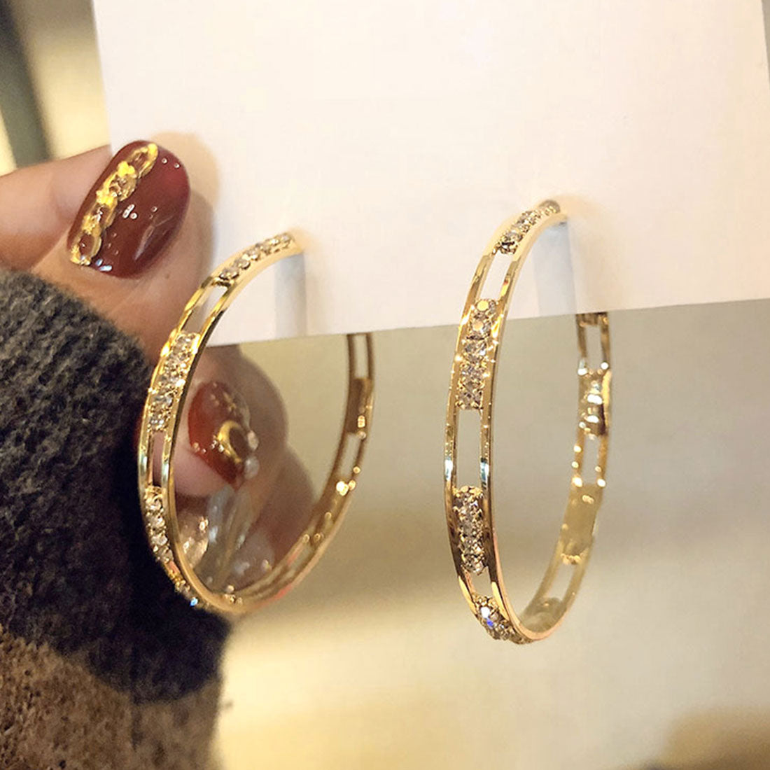 キラキラピアスサークル人気アクセサリー,ゴールド