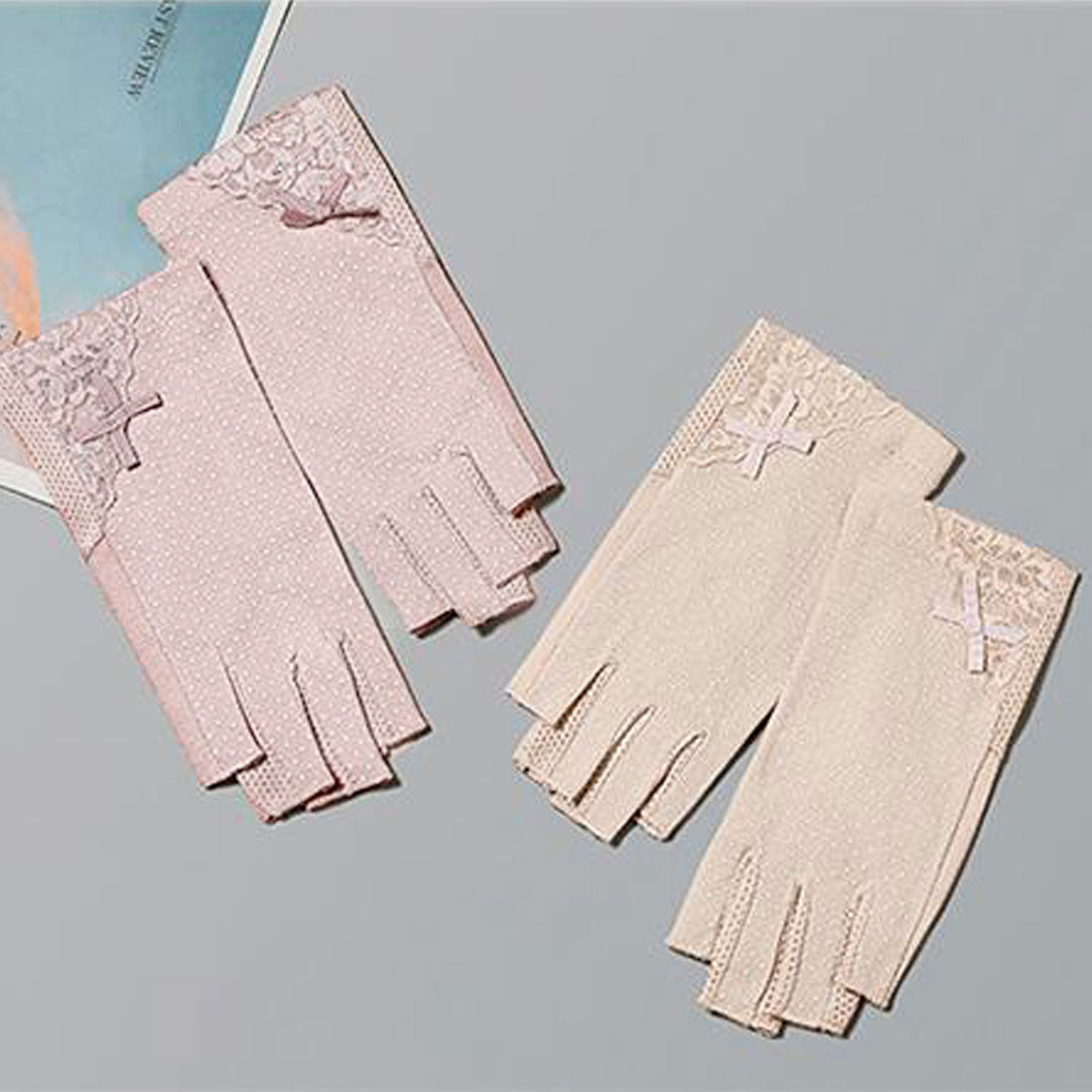 手袋 指切り レディース 紫外線対策