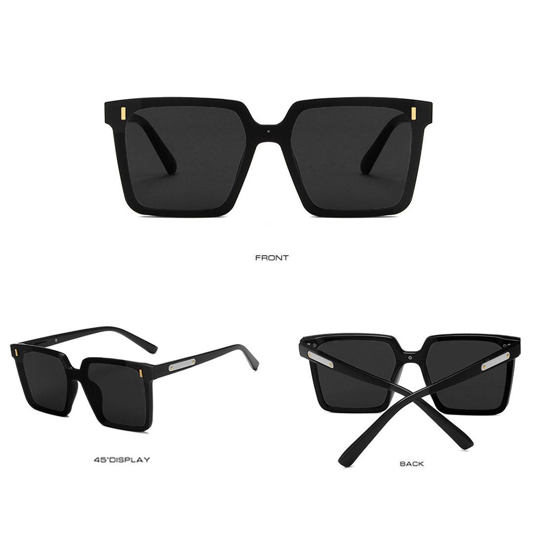 スクエアサングラス ビックフレームメガネ