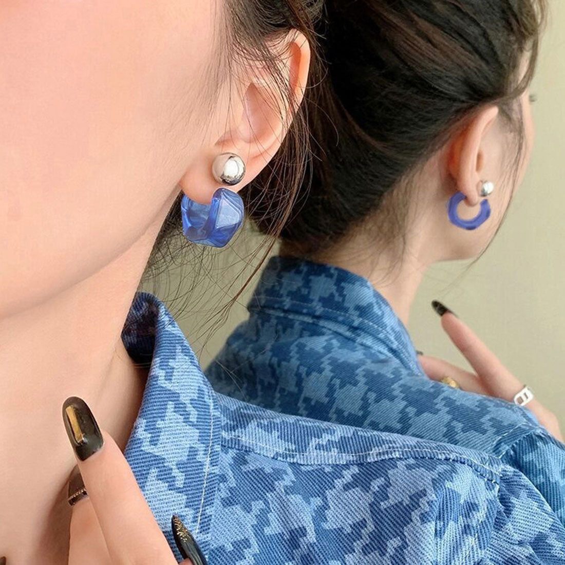 クリアピアス C型レディースフープピアス