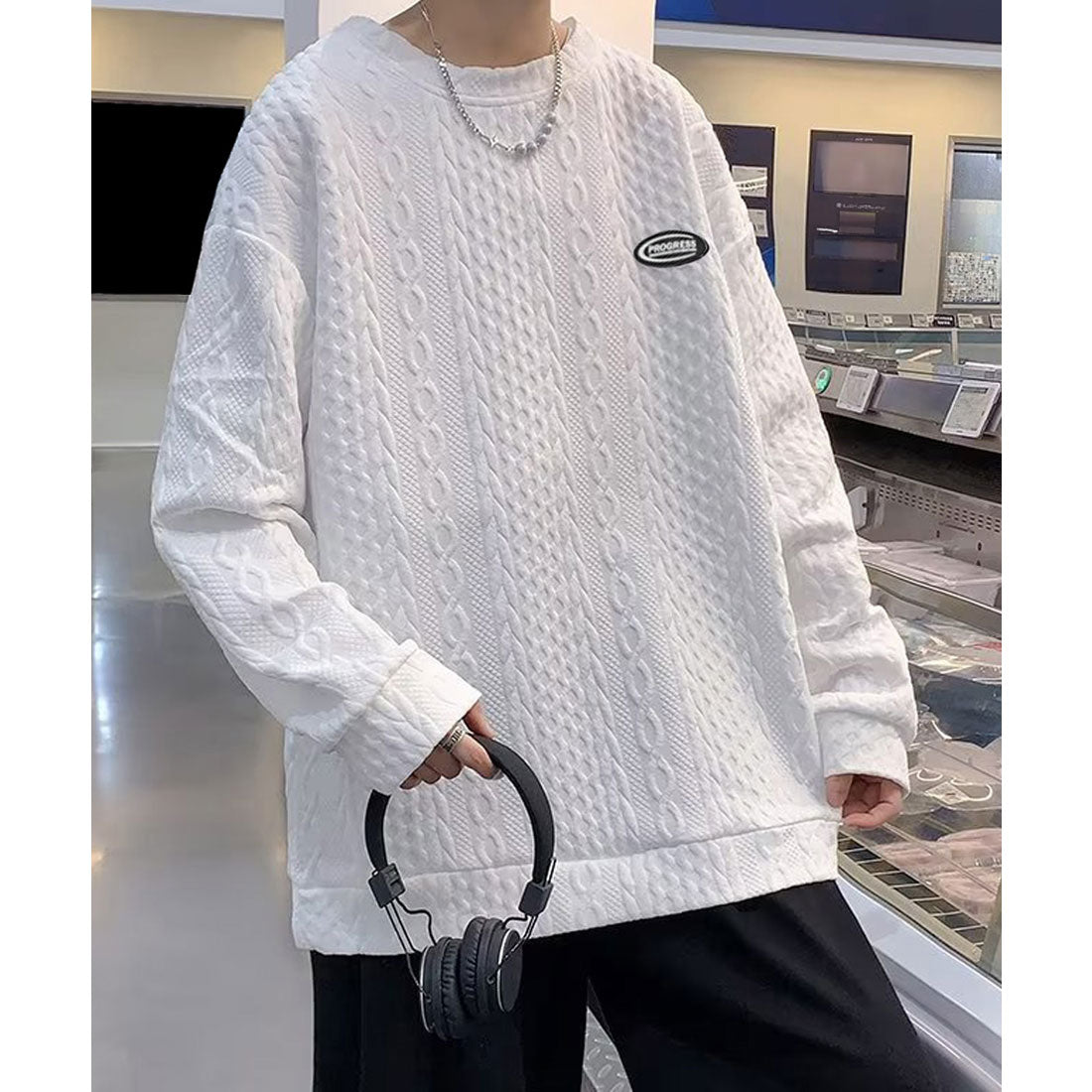 ミニミニストア miniministore トレーナー 秋服 長袖 丸襟プルオーバー