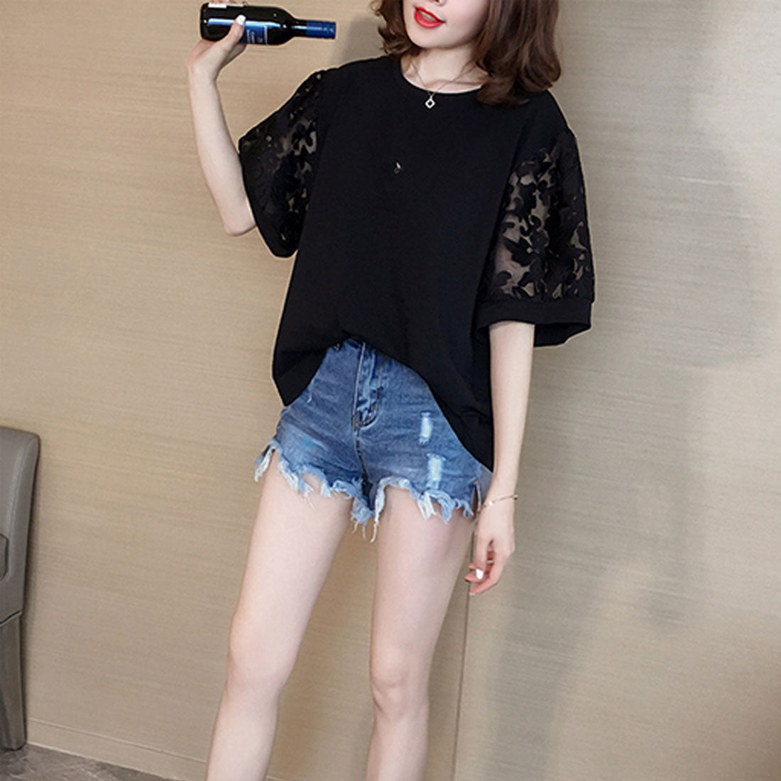 ブラウス レディース 着やせ,ブラック