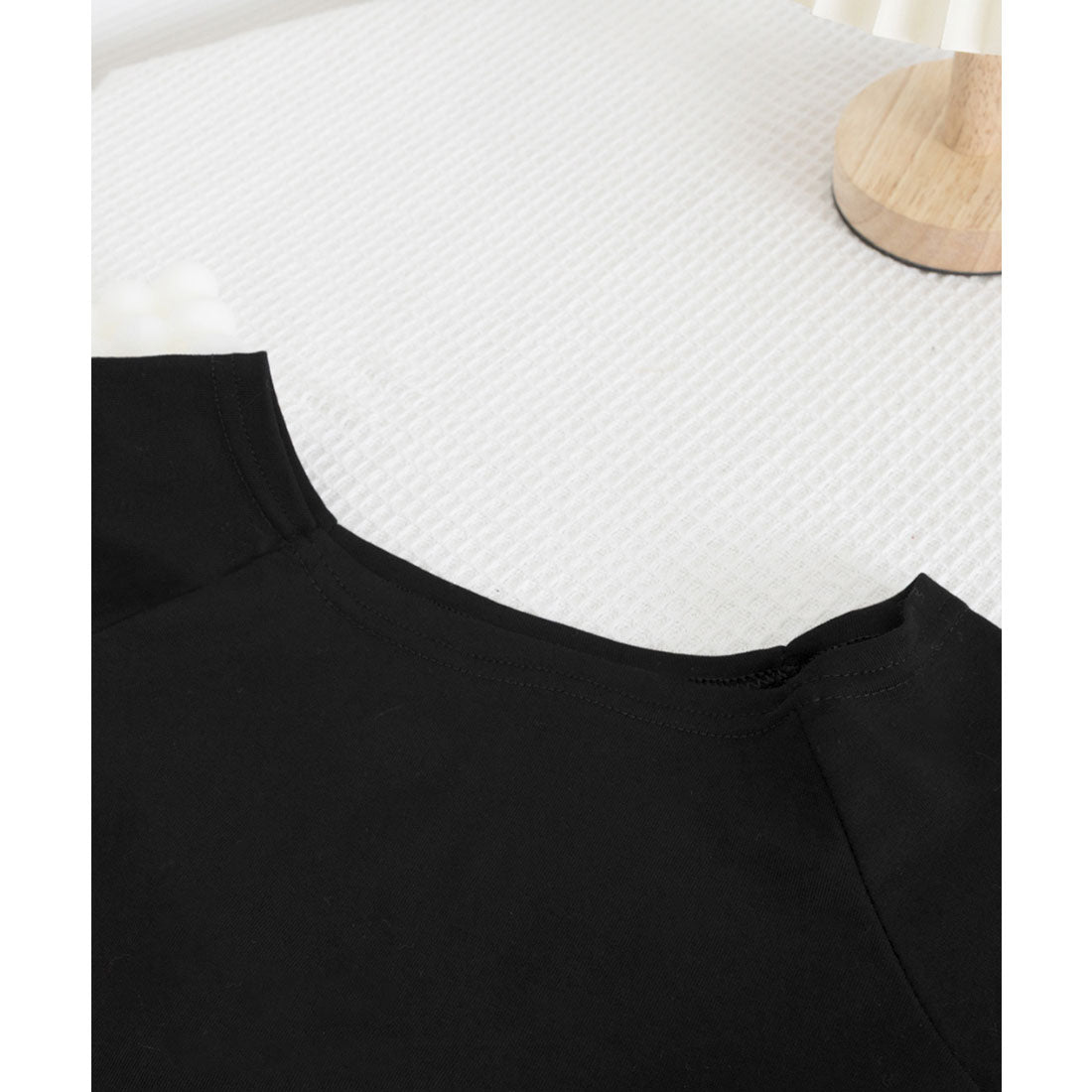 へそ出し Tシャツ夏 ショート丈トップス ブラック