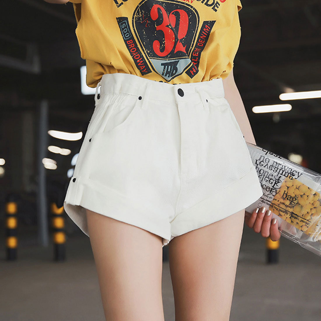 デニム ショートパンツ レディース,ホワイト