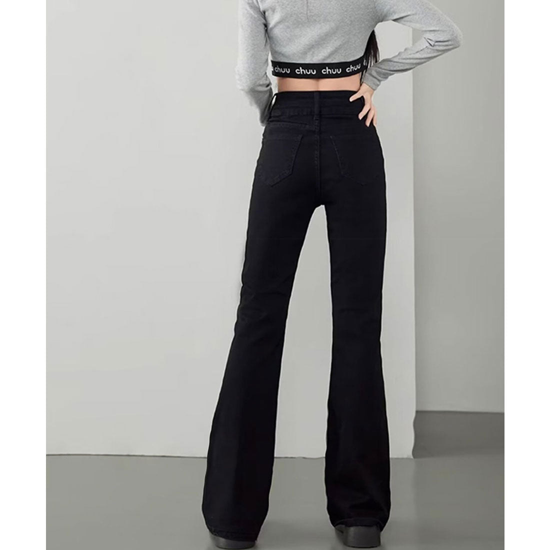 ミニミニストア miniministore セミフレアデニムパンツ 美脚デニムパンツ